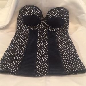 MODA International Blue/White Polka Dot Halter Top